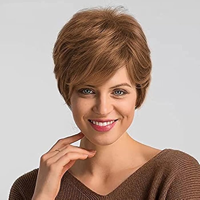 DILLARDS Short Women Wig Color Brown Synthetic Hair Washable And Heating - Image 2